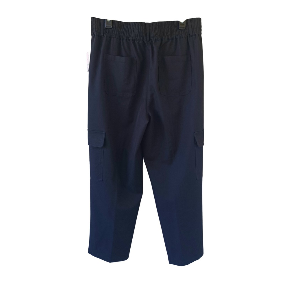 Nanette Lepore Womens Cargo Pants Very Black High Waist Elastic 4P4S18C61 NEW L - Picture 3 of 8